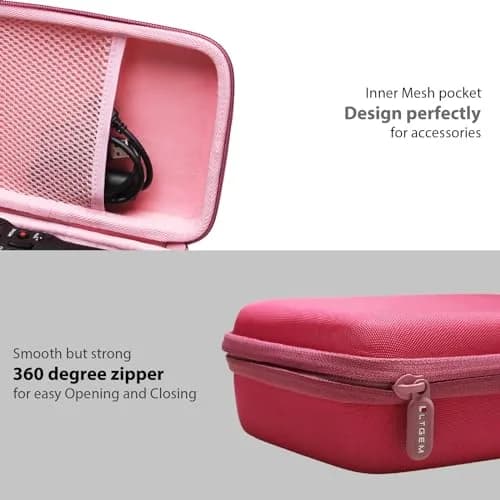 L LTGEM Hard Camera Case for Sony ZV-1F/ZV-1/ZV-1 II Vlog Camera, Tripod, Accessories | 19.5cm (7.7") Rose thumbnail 5