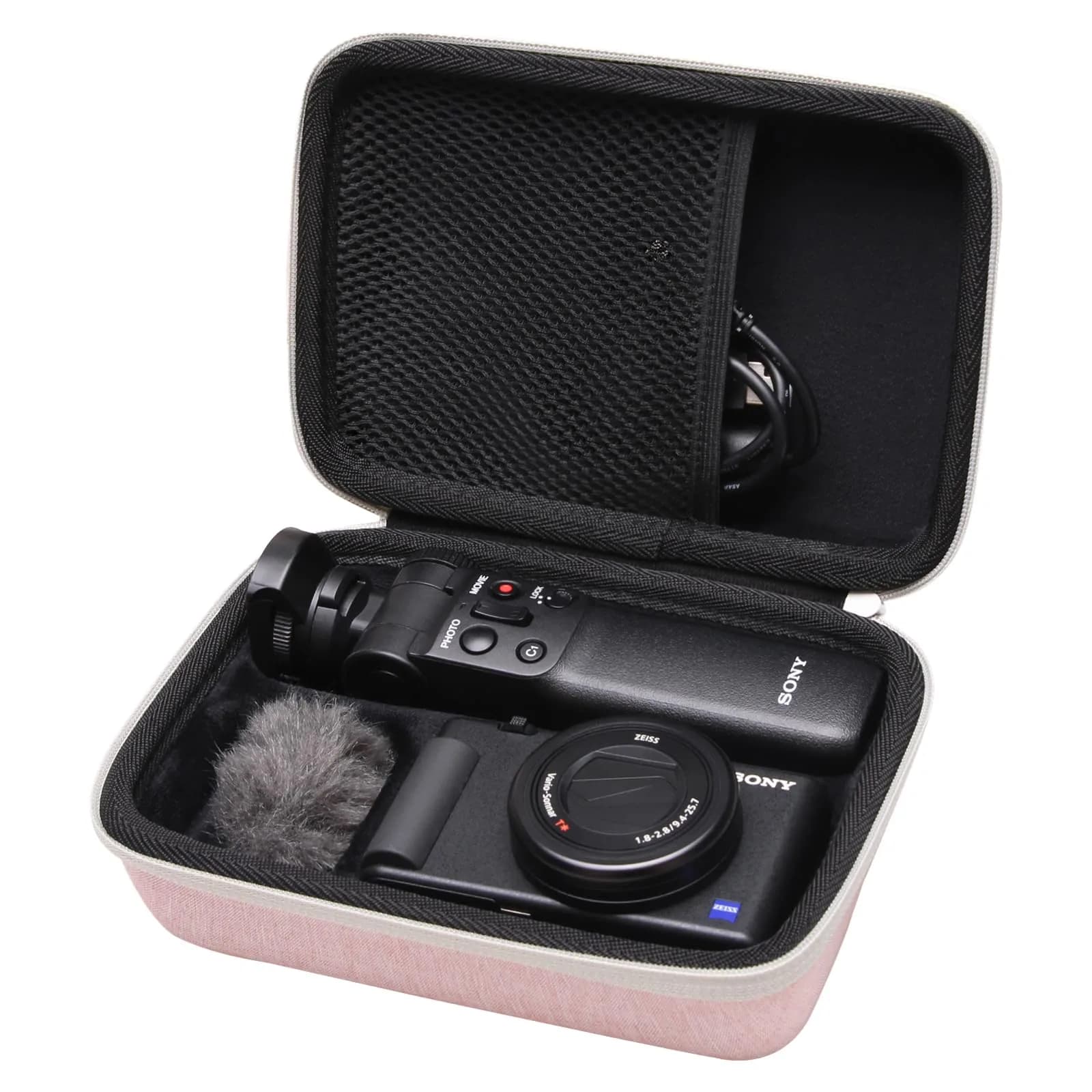 L LTGEM Pink Strapless Hard Camera Case for Sony ZV-1F/ZV-1/ZV-1 II Vlog Camera & Accessories - main product image