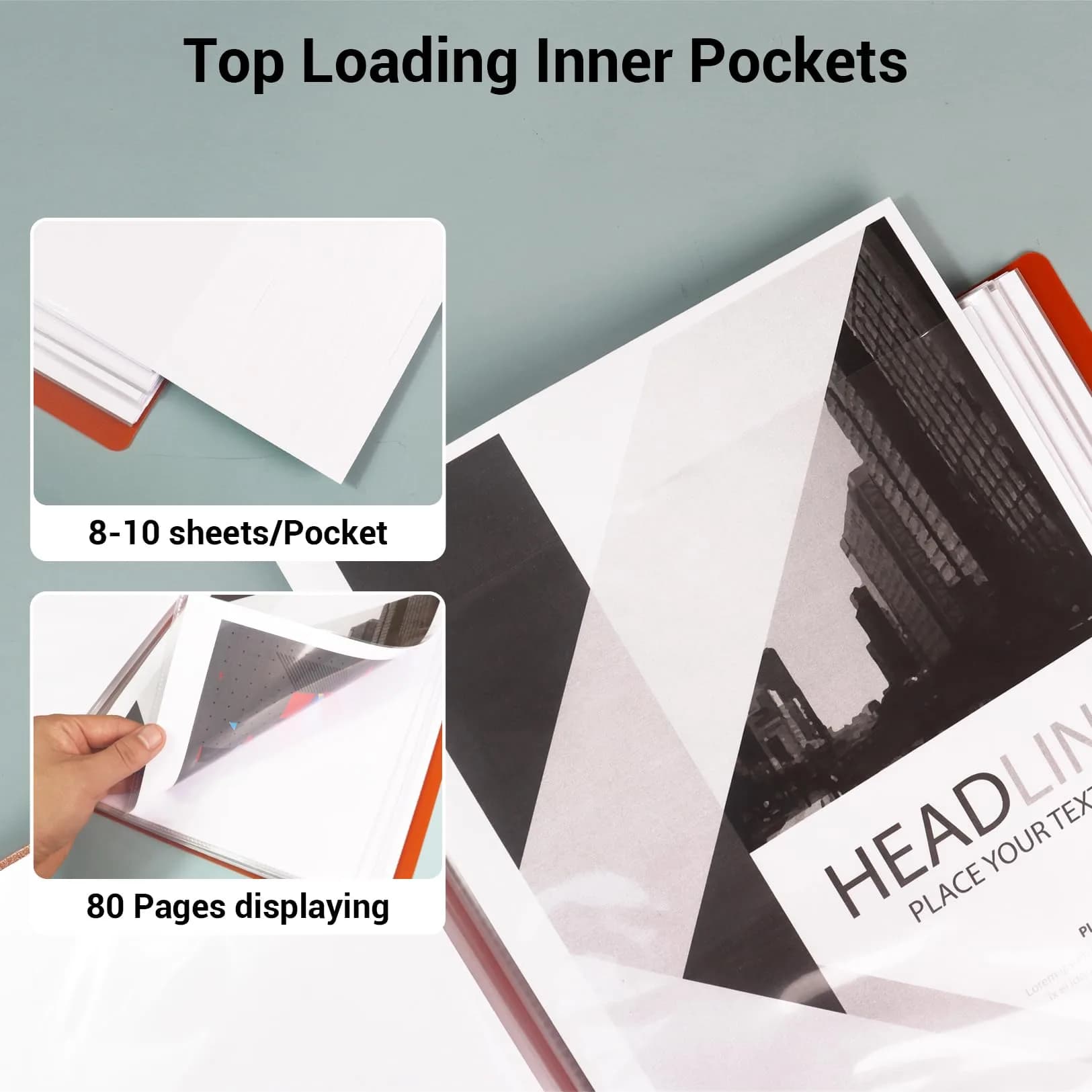 Kokuyo Clear Storage Binder with 40 Plastic Sleeves, A4 (30.7 x 23.2 x 2.6 cm) | Archival-Grade Acid-Free Pockets - view 4