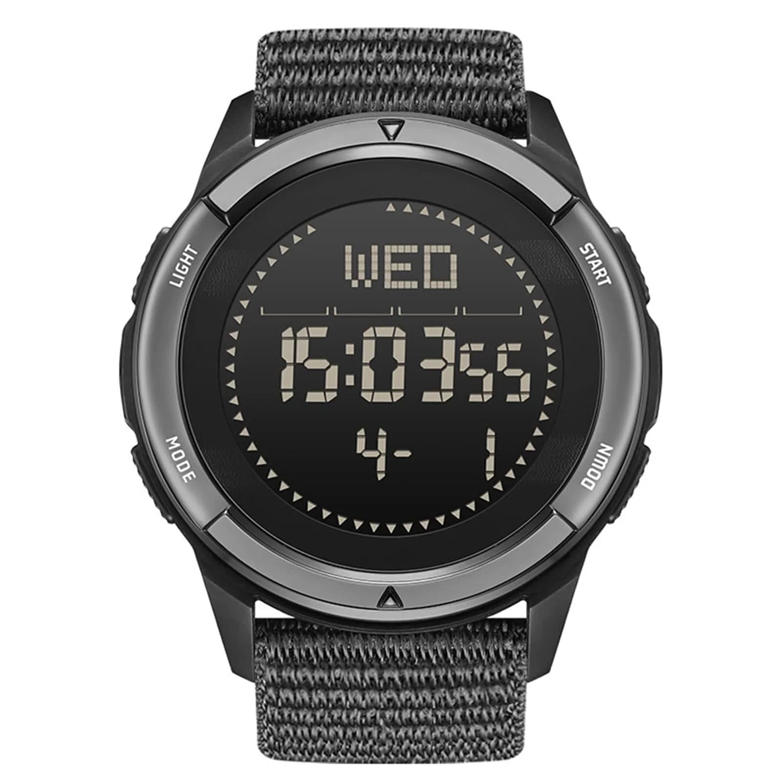 NORTH EDGE Men's Digital Sports Watch 45mm | Waterproof, Durable & Lightweight — Black/Black