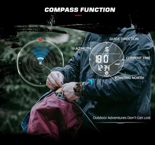 NORTH EDGE Men's Digital Sports Watch 45mm | Waterproof, Durable & Lightweight thumbnail 4