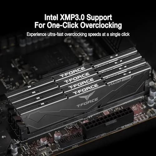 TEAMGROUP T-Force Vulcan DDR5 32GB (2x16GB) 6400MHz CL32 Desktop Memory Module Ram | High-Speed PC5-51200 for Intel 600/700 Series Chipsets thumbnail 3
