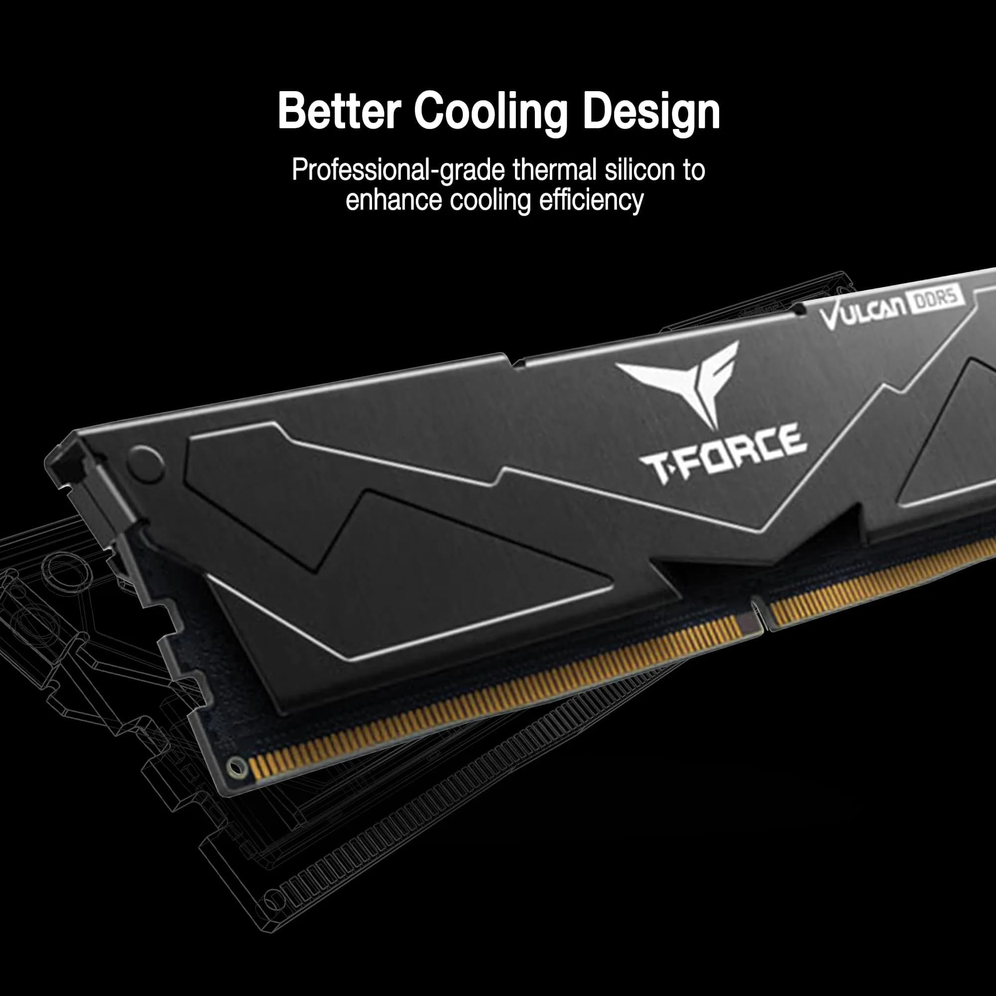 TEAMGROUP T-Force Vulcan DDR5 32GB (2x16GB) 6400MHz CL32 Desktop Memory Module Ram | High-Speed PC5-51200 for Intel 600/700 Series Chipsets - view 4