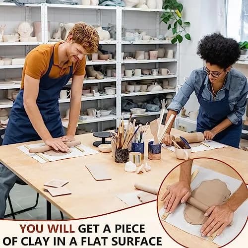 Sasylvia 20 Pcs Wood Clay Rolling Pin Guides, 10 Sizes, 34cm (13.4in) | Flat Clay Rolling Tools for Sculpting thumbnail 4