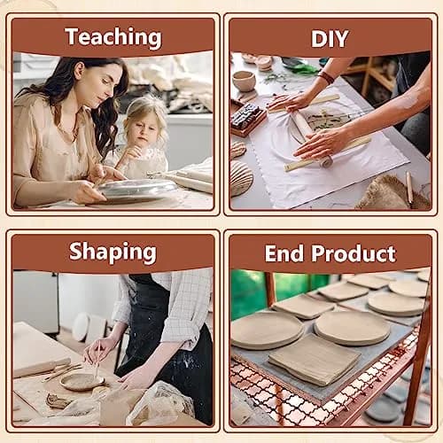 Sasylvia 20 Pcs Wood Clay Rolling Pin Guides, 10 Sizes, 34cm (13.4in) | Flat Clay Rolling Tools for Sculpting thumbnail 6