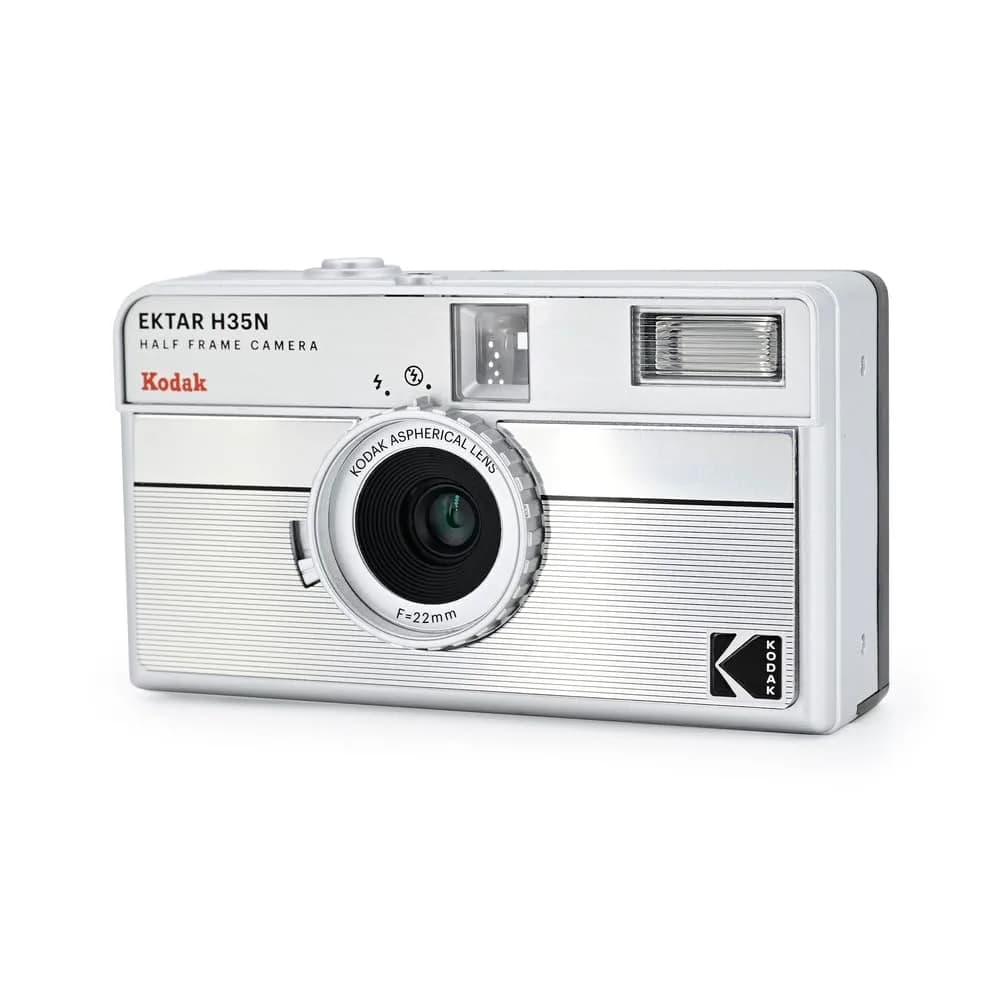 Kodak EKTAR H35N Half Frame Film Camera, 35mm, Striped Silver | Built-in Star Filter, Bulb Function - view 2