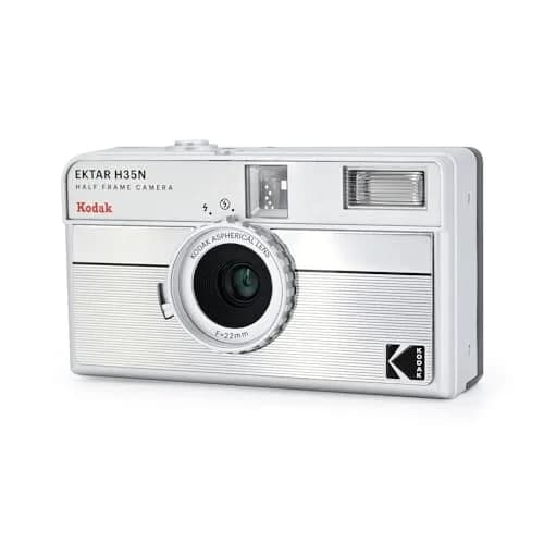 Kodak EKTAR H35N Half Frame Film Camera, 35mm, Striped Silver | Built-in Star Filter, Bulb Function thumbnail 2
