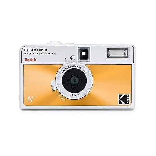 Kodak EKTAR H35N Half Frame Film Camera, 35mm, Reusable, Focus-Free, Bulb Function, Built-in Star Filter, Coated Improved Lens (Glazed Orange) thumbnail 1