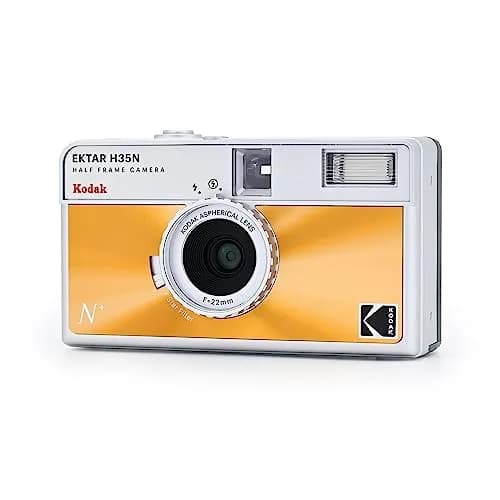 Kodak EKTAR H35N Half Frame Film Camera, 35mm, Reusable, Focus-Free, Bulb Function, Built-in Star Filter, Coated Improved Lens (Glazed Orange) thumbnail 2