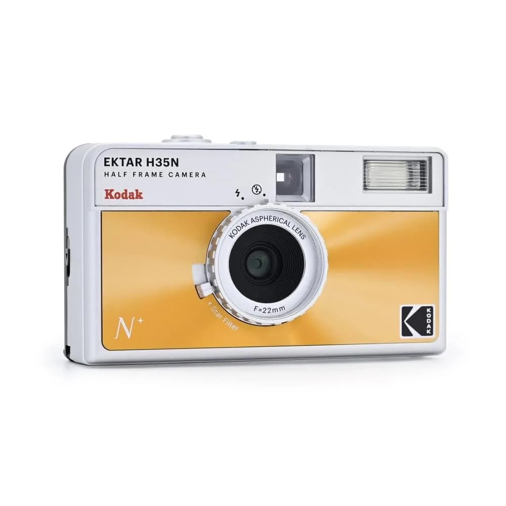 Kodak EKTAR H35N Half Frame Film Camera, 35mm, Reusable, Focus-Free, Bulb Function, Built-in Star Filter, Coated Improved Lens (Glazed Orange) - view 3