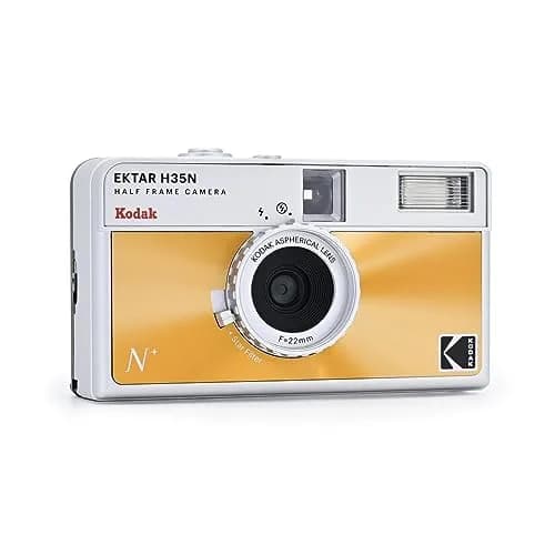 Kodak EKTAR H35N Half Frame Film Camera, 35mm, Reusable, Focus-Free, Bulb Function, Built-in Star Filter, Coated Improved Lens (Glazed Orange) thumbnail 3