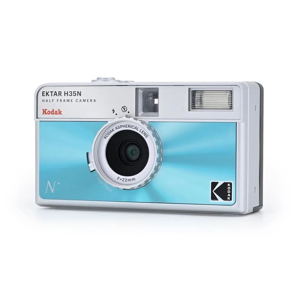 KODAK EKTAR H35N Half Frame Film Camera, 35mm, Reusable, Focus-Free, Bulb Function, Built-in Star Filter, Coated Improved Lens, Glazed Blue (110g) - view 2