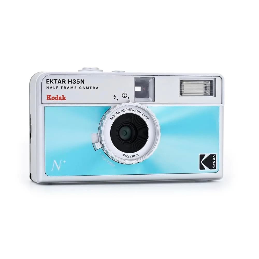 KODAK EKTAR H35N Half Frame Film Camera, 35mm, Reusable, Focus-Free, Bulb Function, Built-in Star Filter, Coated Improved Lens, Glazed Blue (110g) - view 3