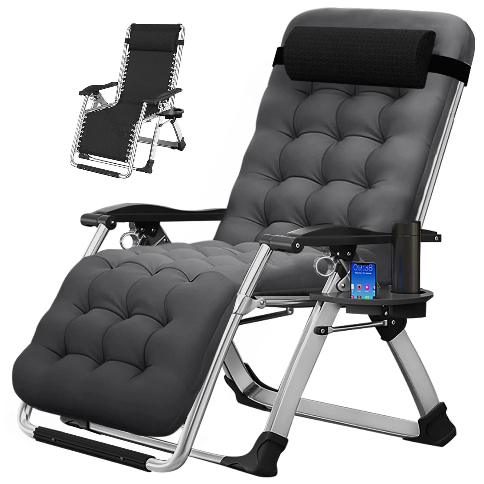 MOPHOTO Zero Gravity Chair Outdoor Padded Lounge Chair Supports up to 200kg