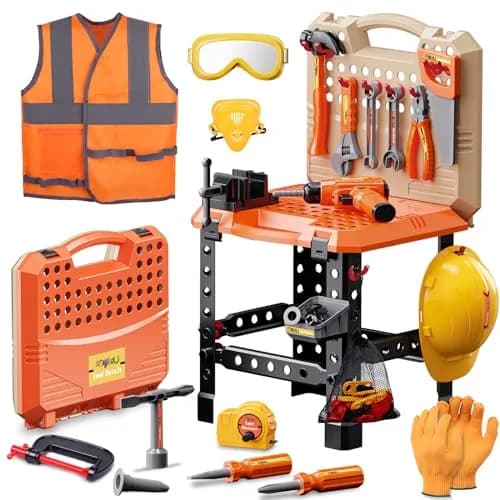 Magic4U Kids Tool Bench 95 Pcs Set | Pretend Play Construction Toys for Age 3-8 thumbnail 1