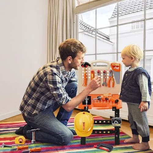 Magic4U Kids Tool Bench 95 Pcs Set | Pretend Play Construction Toys for Age 3-8 thumbnail 8