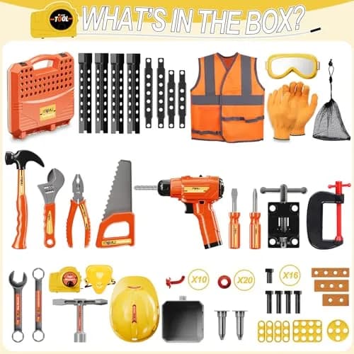 Magic4U Kids Tool Bench 95 Pcs Set | Pretend Play Construction Toys for Age 3-8 thumbnail 2