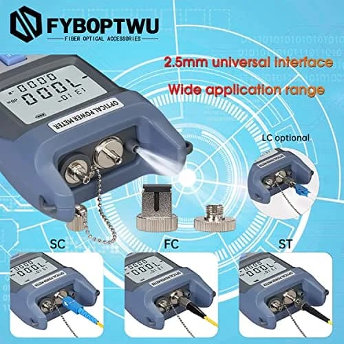 fyboptwu 3-in-1 Fiber Tester OPM+VFL with LED, 2-Pack | Optical Power Meter & Visual Fault Locator thumbnail 6