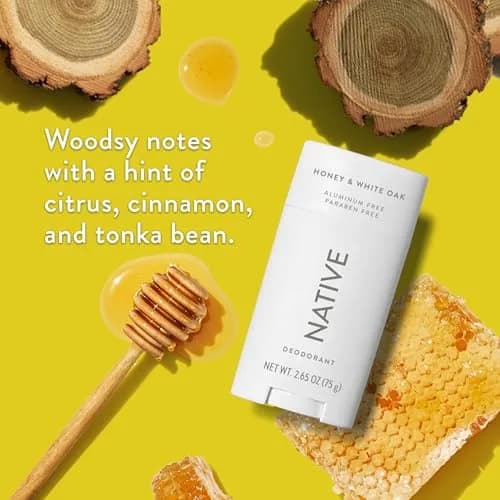 Native Honey & White Oak Natural Deodorant Stick 77g (2.65oz) | 72-Hour Odor Control thumbnail 3