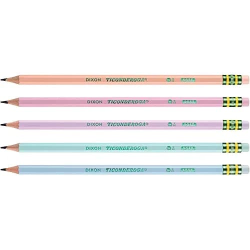 Ticonderoga Wood-Cased Pencils (24 Count) & Pastel Pencils (10 Count) | Smooth Graphite & Latex-Free Erasers thumbnail 4