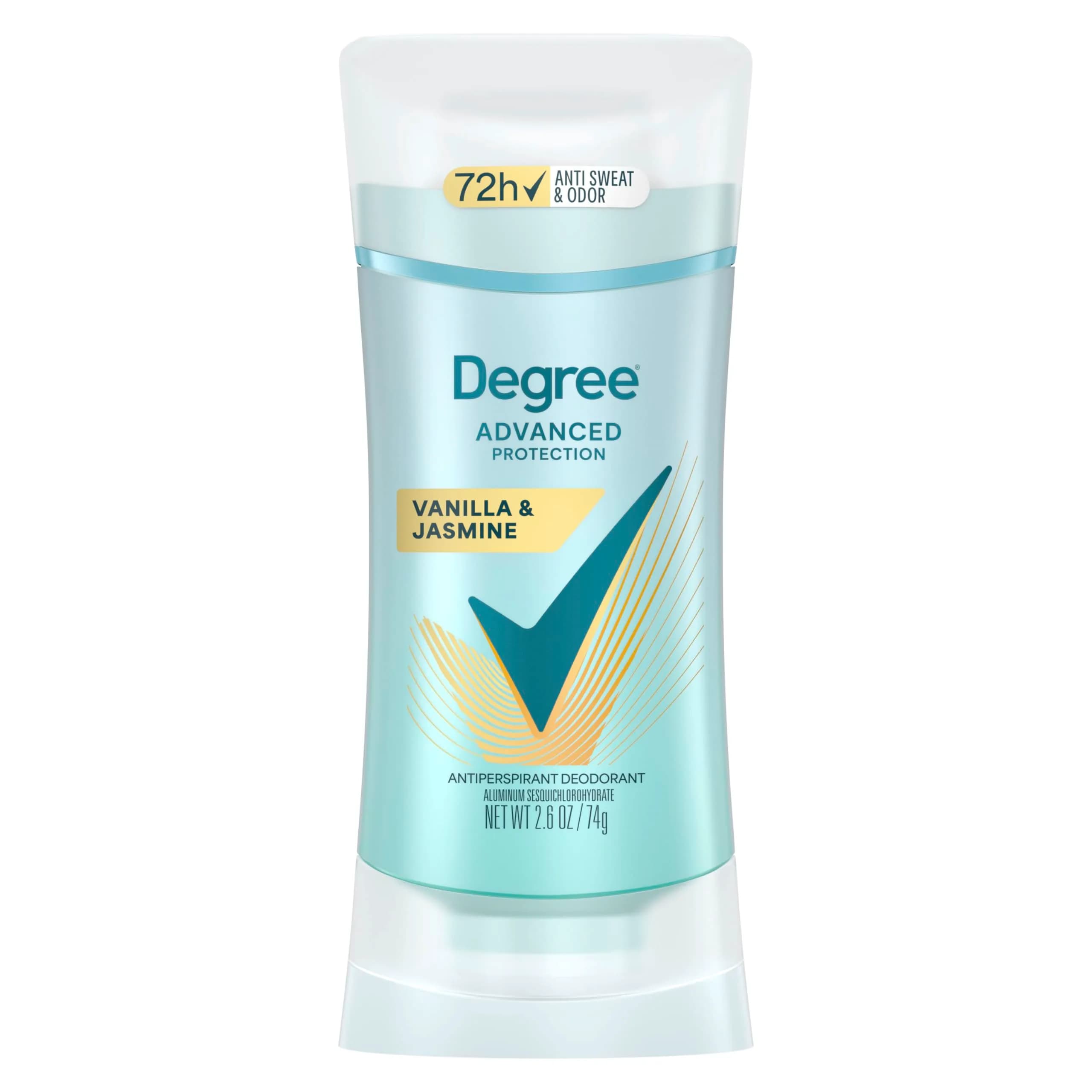 Degree Advanced Protection Antiperspirant Deodorant Vanilla & Jasmine 2.6oz | 72-Hour Sweat & Odor Control - main product image
