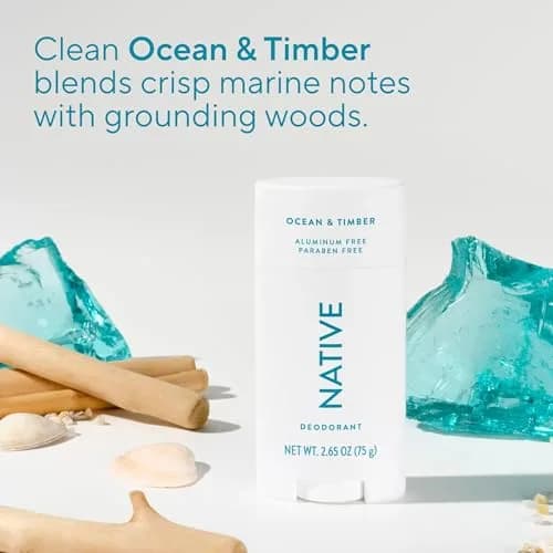 Native Natural Deodorant Stick Ocean & Timber 75.6 g (2.65 oz) | 72-Hour Odor Protection thumbnail 4