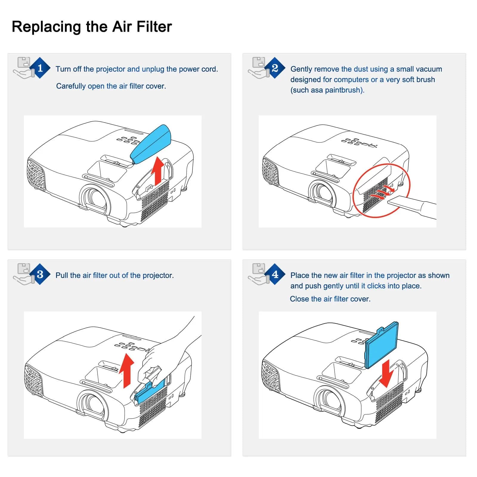 OROSAUR ELPAF32 Projector Air Filter | 12.1cm (4.7in) Length - view 7