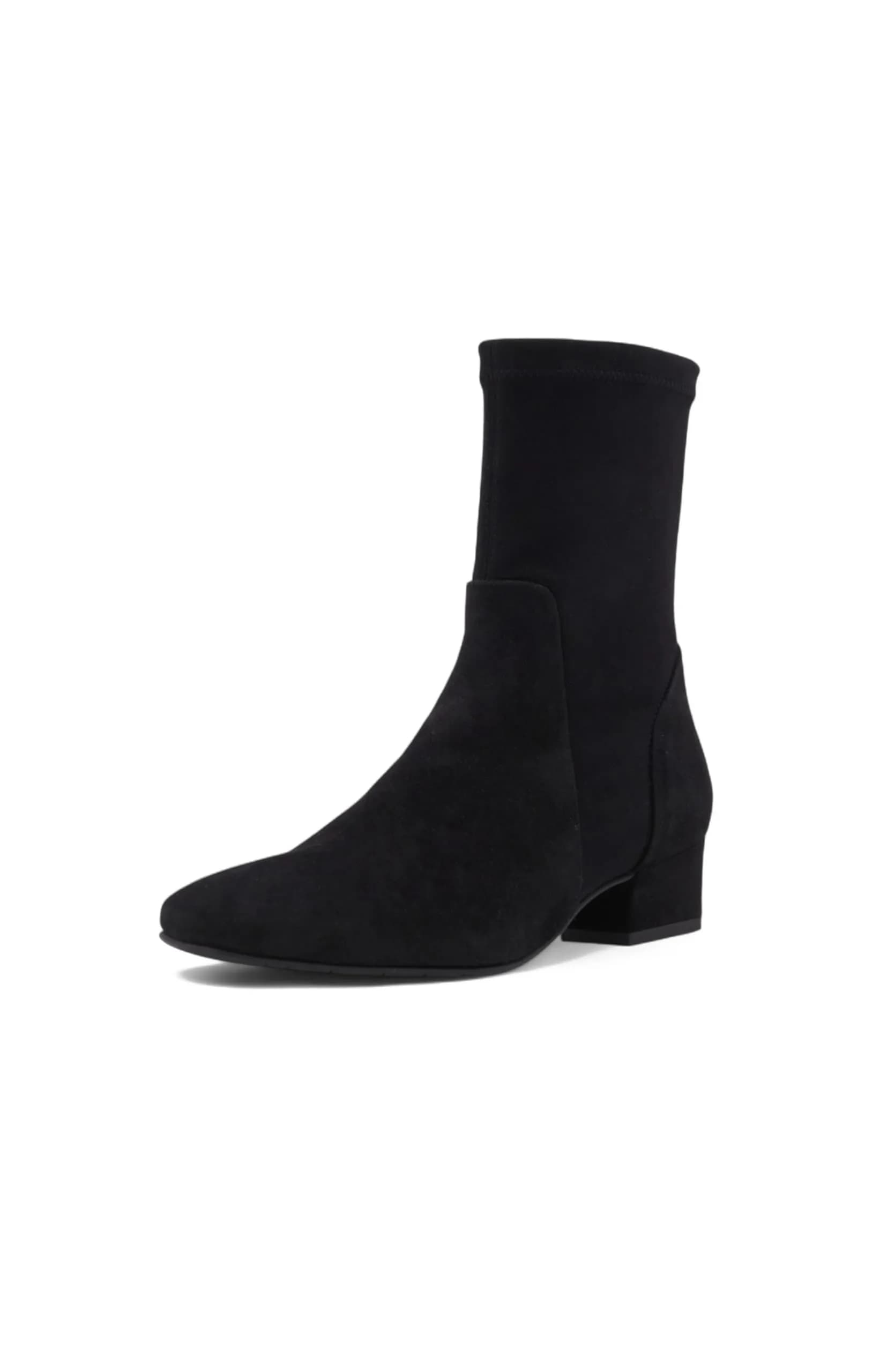 Aquatalia Stassi Boot 1.5in Block Heel Water-Resistant Suede | Italian Craftsmanship — Black / 6.5