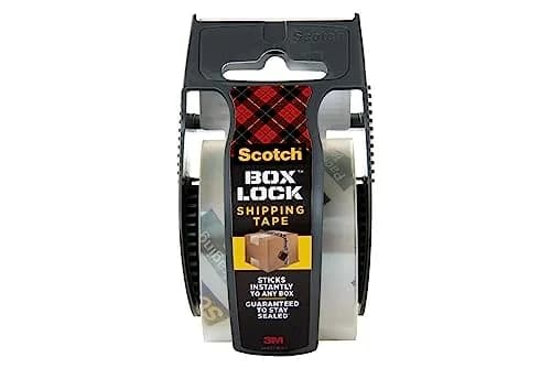 Scotch Box Lock Packaging Tape with Dispenser 1.88 in x 800 in Clear | Extreme Grip, Sticks Instantly to Any Box (Pack of 2) thumbnail 8