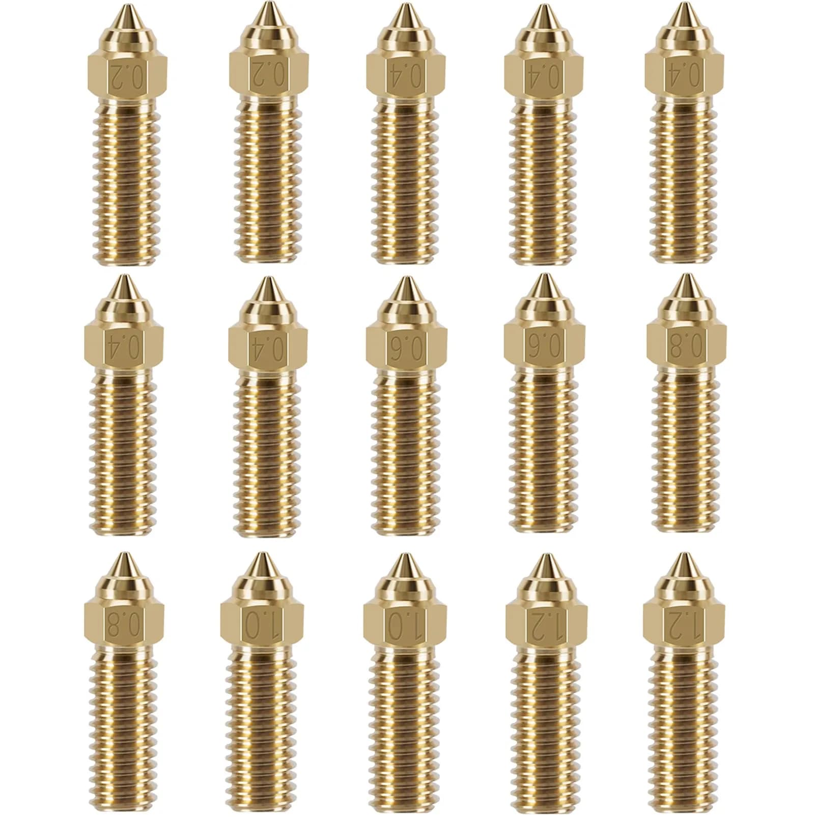 LANKEGU K1 Brass Nozzles Kit 15PCS (0.2mm-1.2mm) | High-Speed 3D Printer Upgrade Parts - main product image