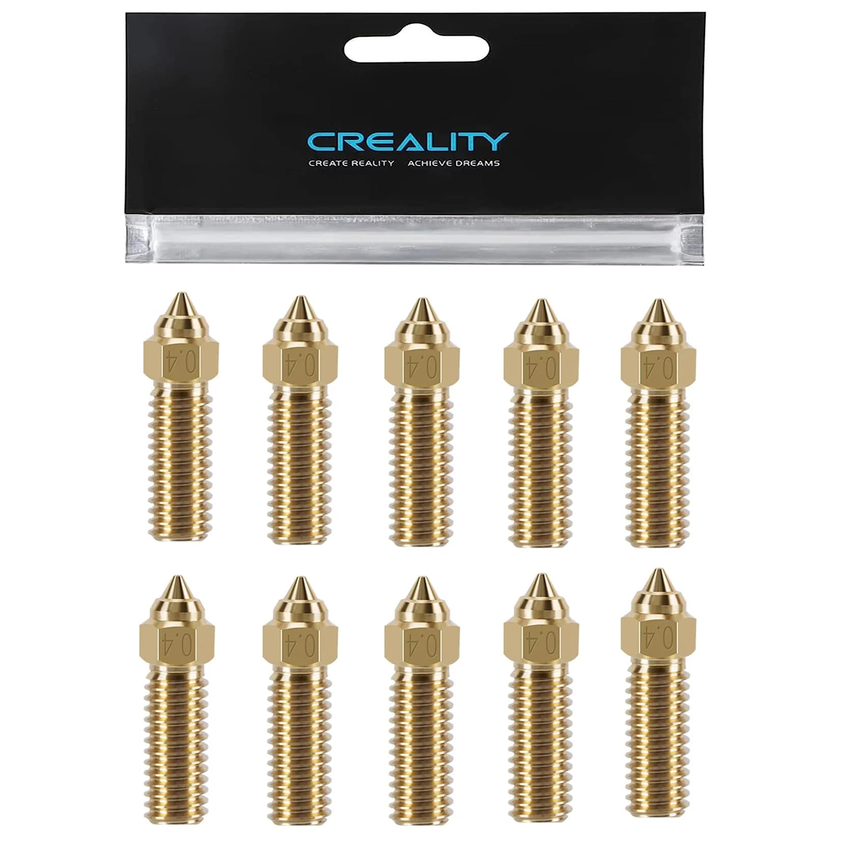 LANKEGU 10PCS Brass Nozzles Kit 0.4mm | High Speed 3D Printer Nozzle for Creality K1, K1 Max, CR-M4 - main product image