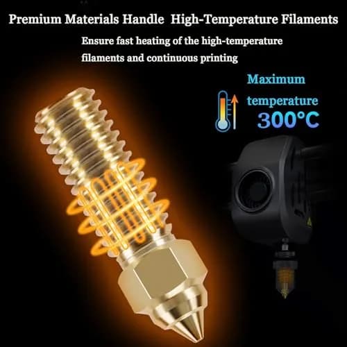 LANKEGU 10PCS Brass Nozzles Kit 0.4mm | High Speed 3D Printer Nozzle for Creality K1, K1 Max, CR-M4 thumbnail 5