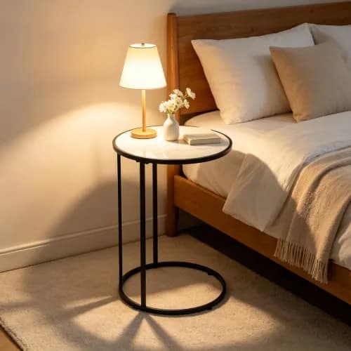 RiteSune C-Shaped Side Table 15.75 x 24.5 inches | Space-Saving Modern End Table thumbnail 4