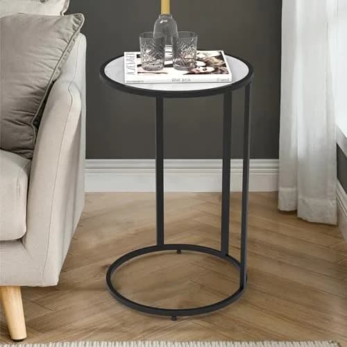 RiteSune C-Shaped Side Table 15.75 x 24.5 inches | Space-Saving Modern End Table thumbnail 7