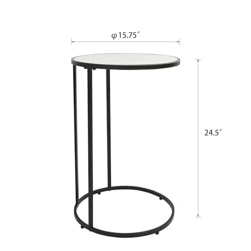 RiteSune C-Shaped Side Table 15.75 x 24.5 inches | Space-Saving Modern End Table thumbnail 2