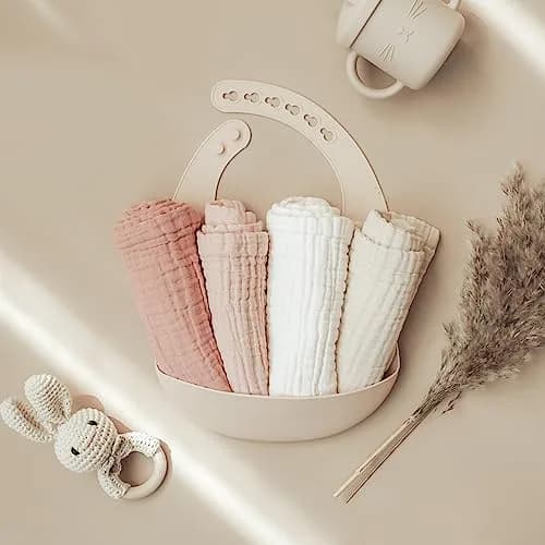 Konssy 7 Pack Muslin Baby Washcloths 28cm x 28cm (11"x11") | Soft Cotton Baby Bath Towels for Newborns thumbnail 2