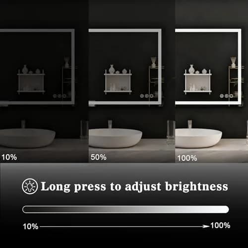 WTTY 28"x36" RGB LED Bathroom Mirror with Light | Anti-Fog, Dimmable, Tempered Glass thumbnail 5