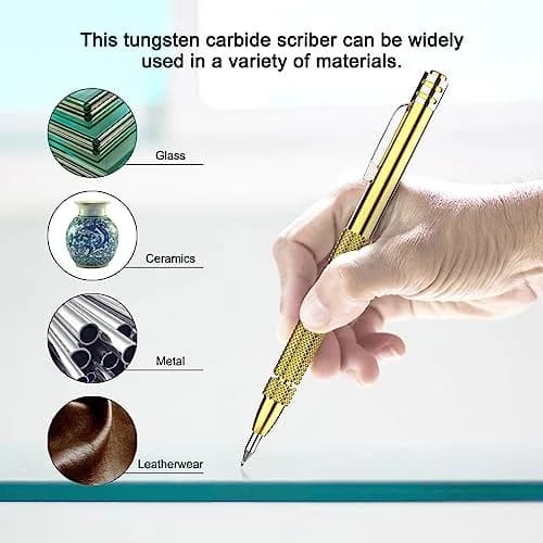 Glieskir 2-Pack Tungsten Carbide Scriber Set with Magnet, Ruler and 12 Tips | Precision Marking Tools for Craftsmen (70-120 chars) thumbnail 3