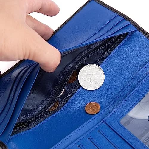 BISON DENIM Men's Long Bifold Wallet with AirTag Holder, RFID Leather, 19 cm (7.5") | Genuine Cowhide Leather thumbnail 6