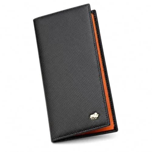 BISON DENIM Long Wallet for Men with AirTag Holder, RFID Leather Bifold | Slim, Organized, Genuine Cowhide thumbnail 1