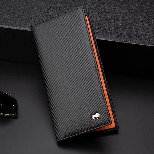 BISON DENIM Long Wallet for Men with AirTag Holder, RFID Leather Bifold | Slim, Organized, Genuine Cowhide thumbnail 7