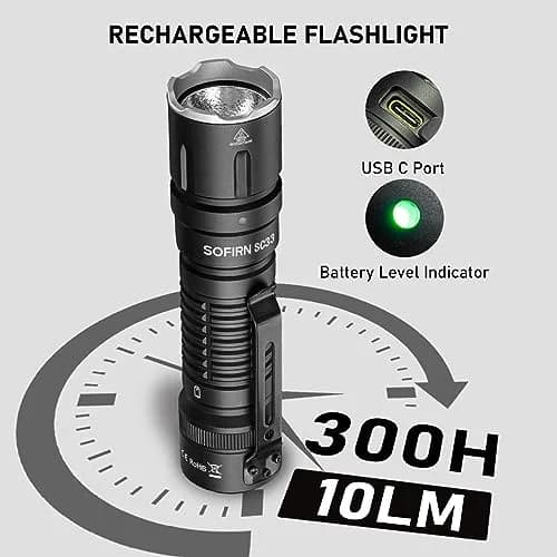 CSTEBOKE SC33 Tactical Flashlight 5200 Lumens | USB Rechargeable, 327m Beam Distance thumbnail 4