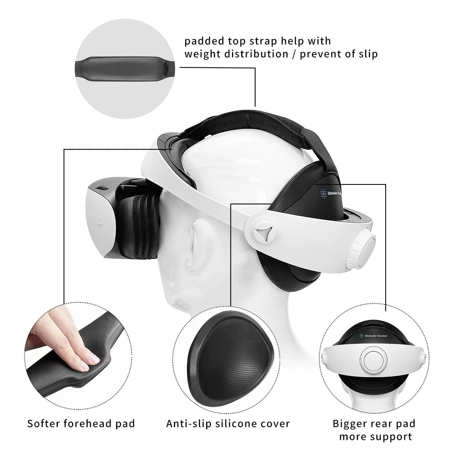 Globular Cluster CMP2 Mod for PS VR 2 - 0.61 kg (1.34 lb) | Enhances Comfort and Stability - view 2