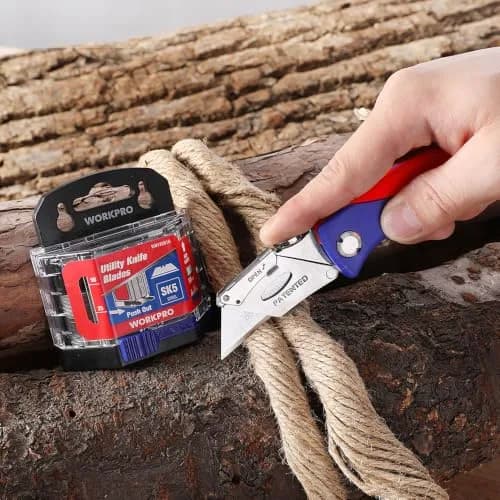 WORKPRO Utility Knife Blades 50 Pack with Dispenser | SK5 Steel Replacement Blades for DIY & Professional Use thumbnail 9