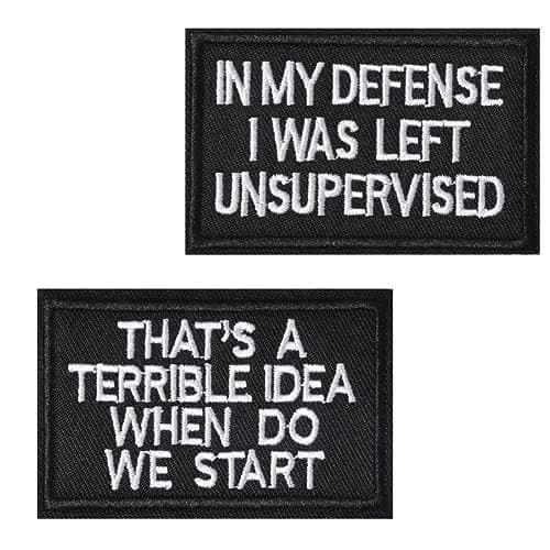 TXSN "In My Defense I Was Left Unsupervised" Morale Patch 8cm x 5cm (2" x 3.2") | Tactical Hook & Loop Embroidery thumbnail 1