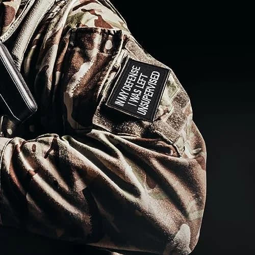 TXSN "In My Defense I Was Left Unsupervised" Morale Patch 8cm x 5cm (2" x 3.2") | Tactical Hook & Loop Embroidery thumbnail 4