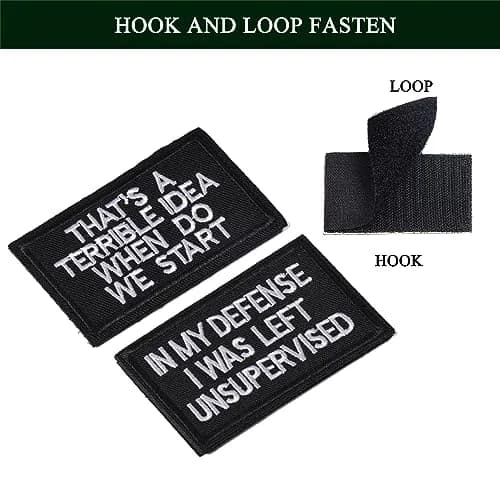 TXSN "In My Defense I Was Left Unsupervised" Morale Patch 8cm x 5cm (2" x 3.2") | Tactical Hook & Loop Embroidery thumbnail 3