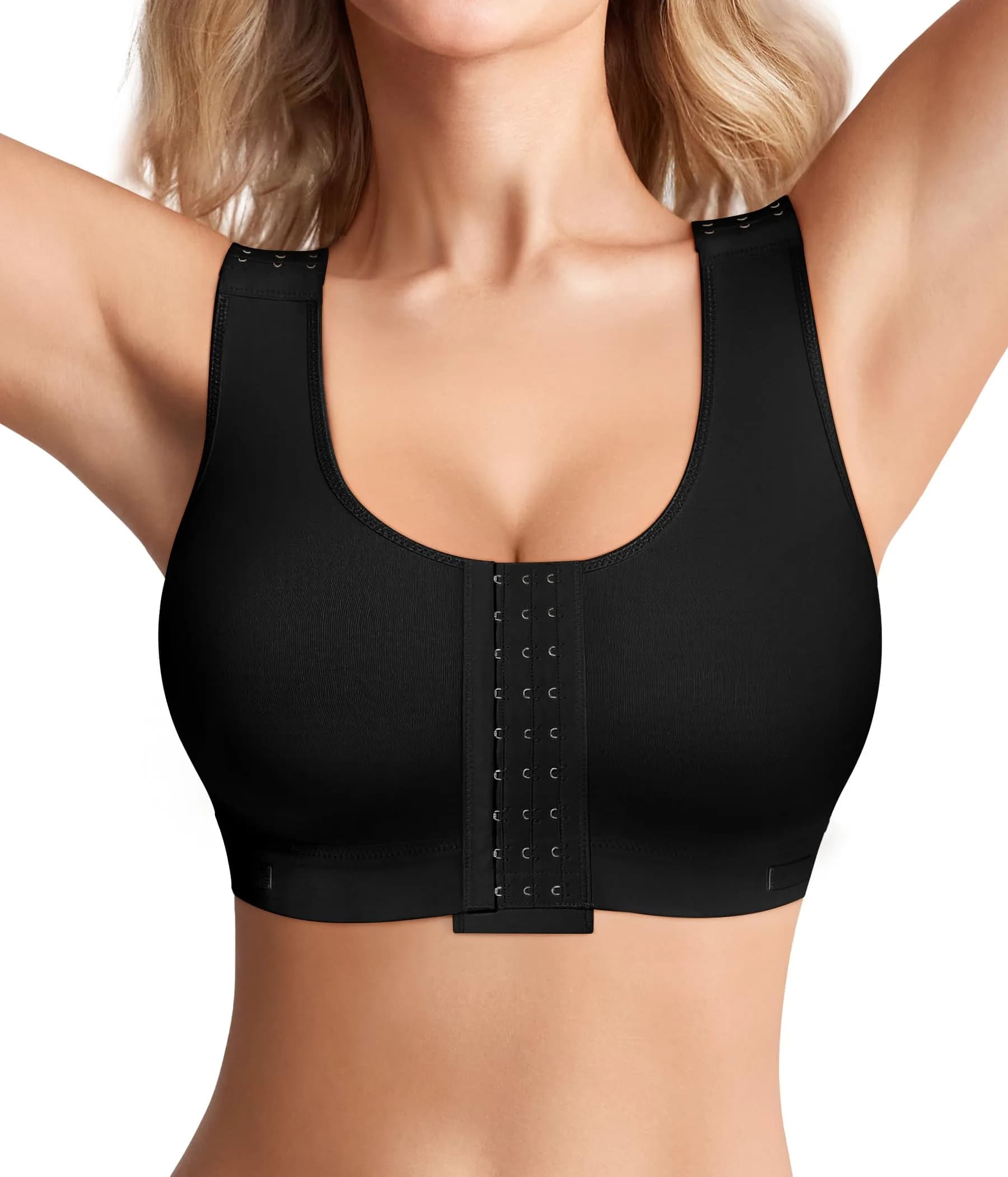 BRABIC Women's Post-Surgery Compression Bra with Front Closure & Adjustable Straps, Medium | Post-Mastectomy Support - main product image
