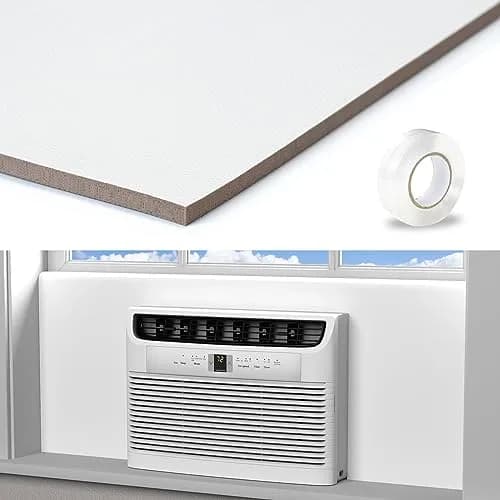 LBG Products Window Air Conditioner Side Panels White Full Surround AC Foam Panel for Indoor Units 39" x 17" | Insulation for All Seasons thumbnail 1