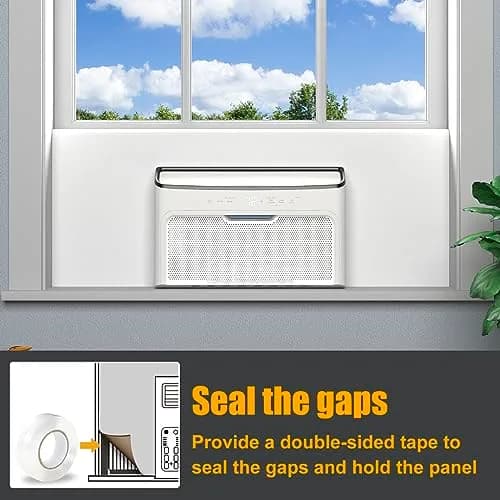 LBG Products Window Air Conditioner Side Panels White Full Surround AC Foam Panel for Indoor Units 39" x 17" | Insulation for All Seasons thumbnail 4